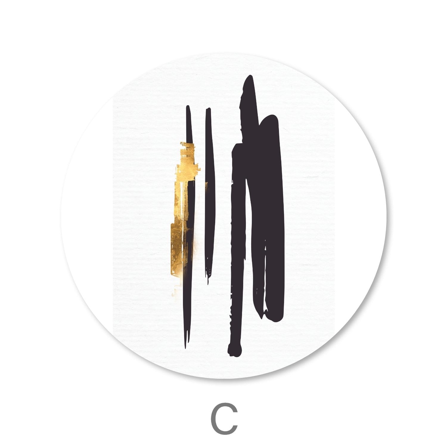 Toile de travail au pinceau noir - Cercle
