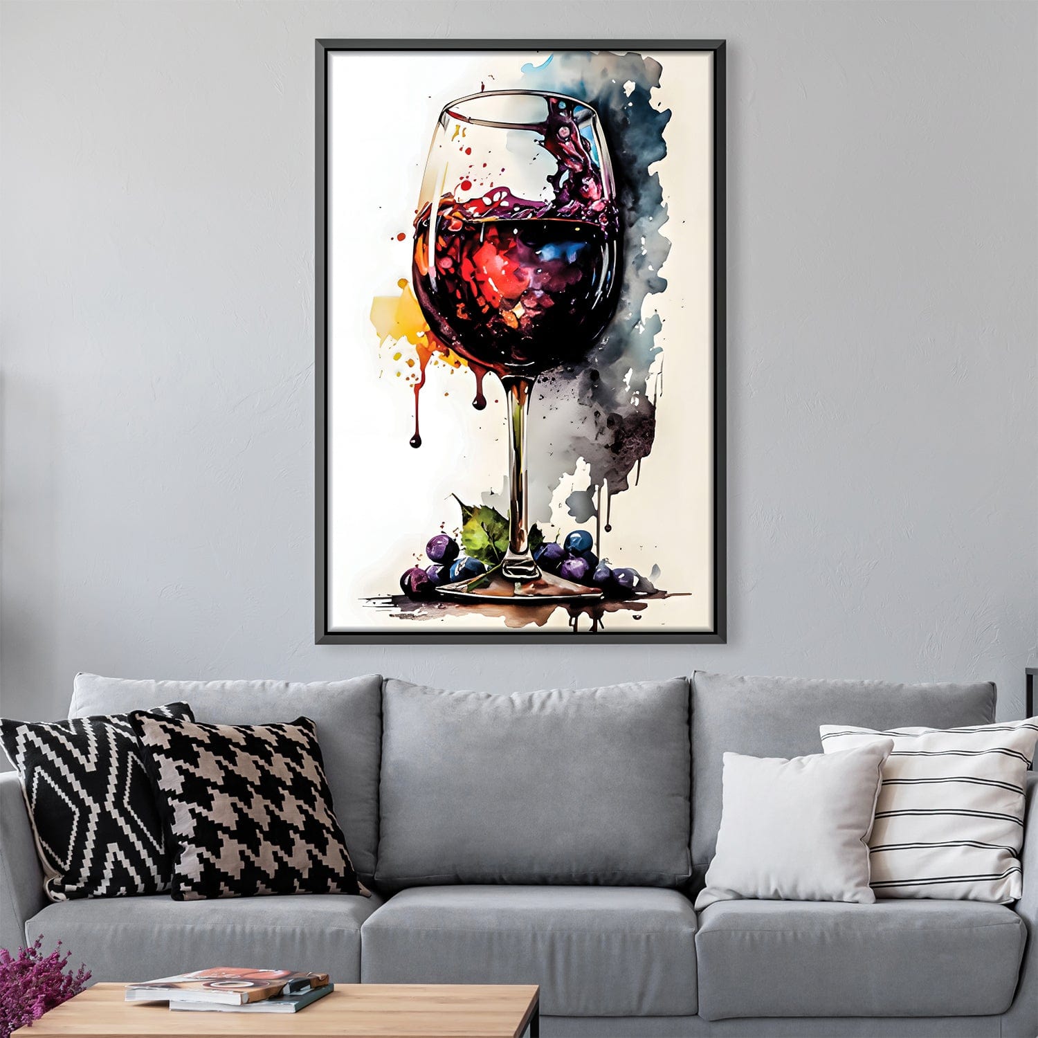 Toile de verre à vin abstraite