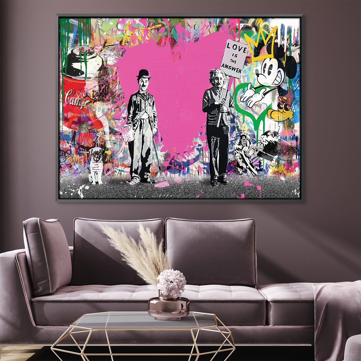 Leinwand von Banksy Chaplin und Einstein