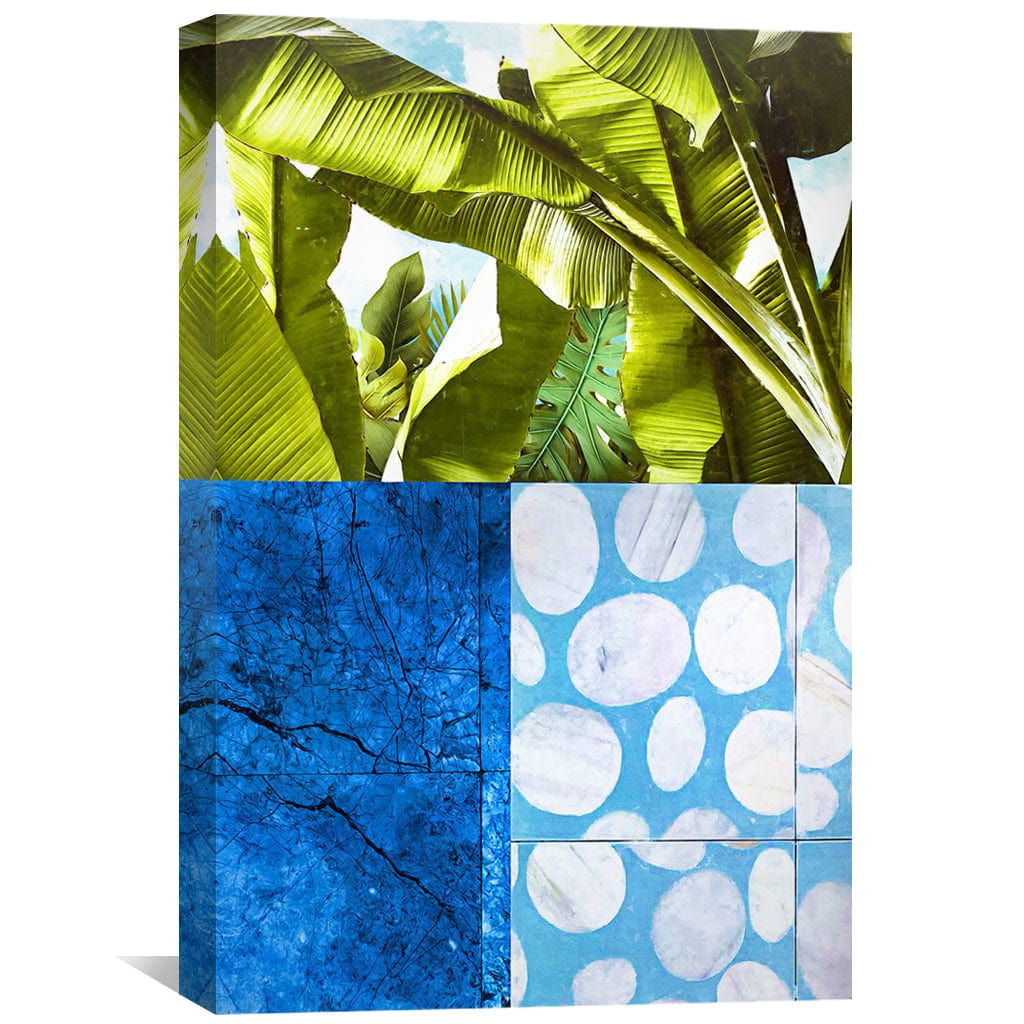 Toile abstraite bleue et verte