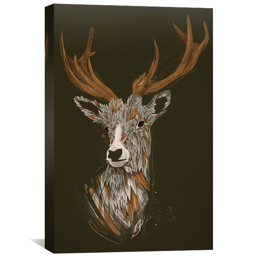 Toile foncée de cerf à plumes