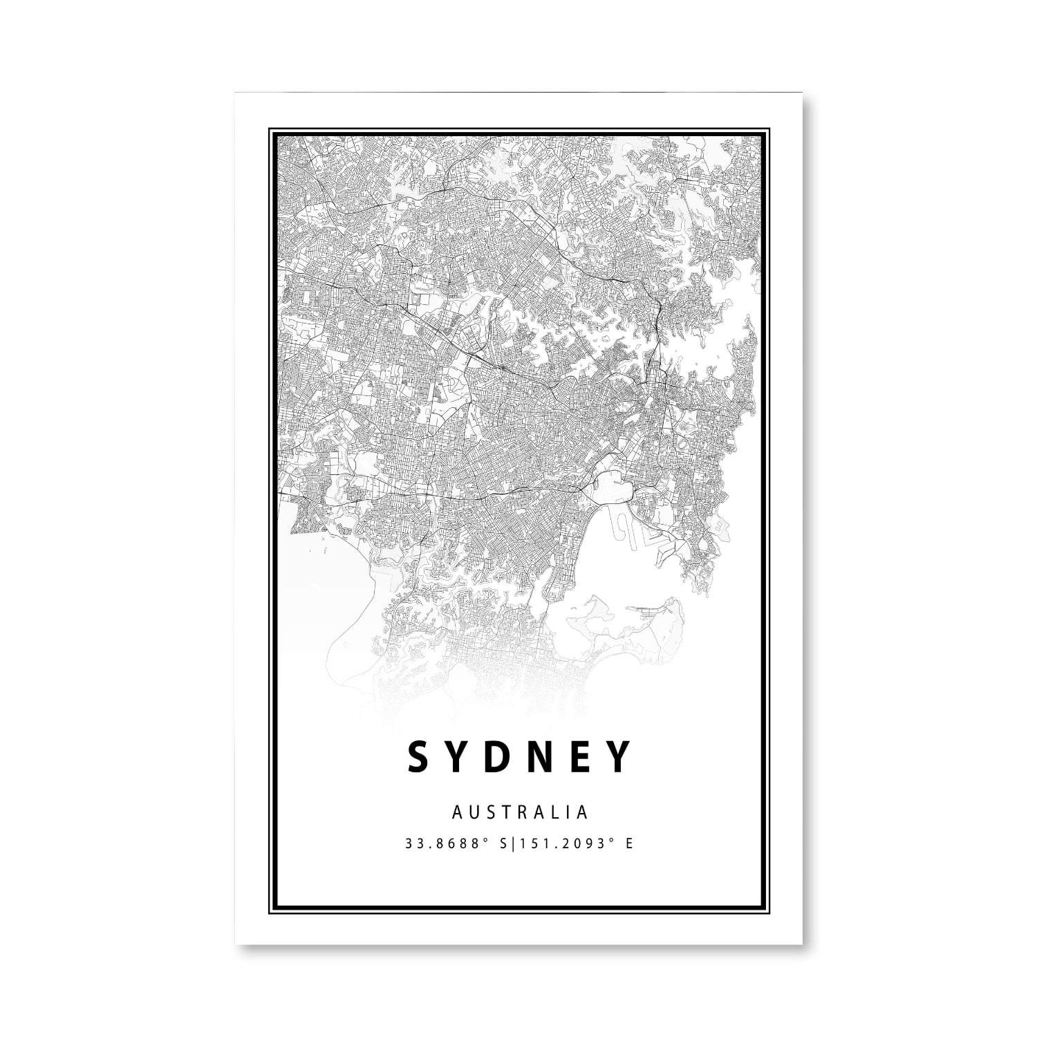 Sydney-weiße Kartenleinwand