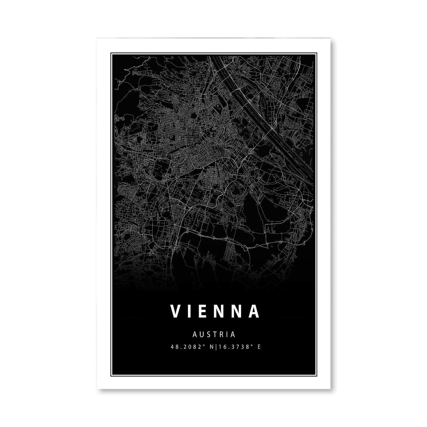 Toile carte noire de Vienne