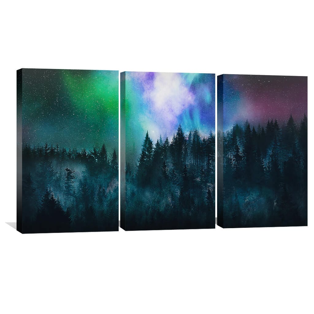 Toile Forêt Ciel Étoilé