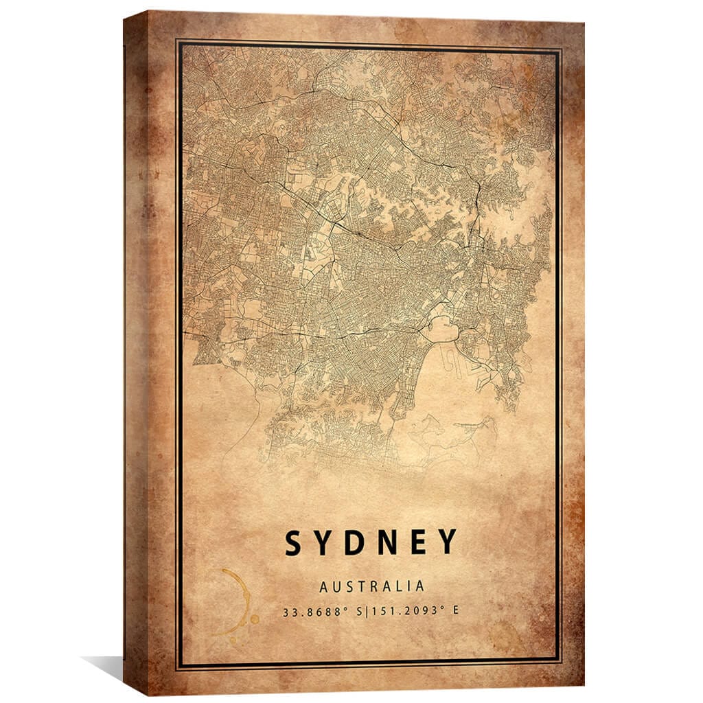 Toile de carte vintage de Sydney