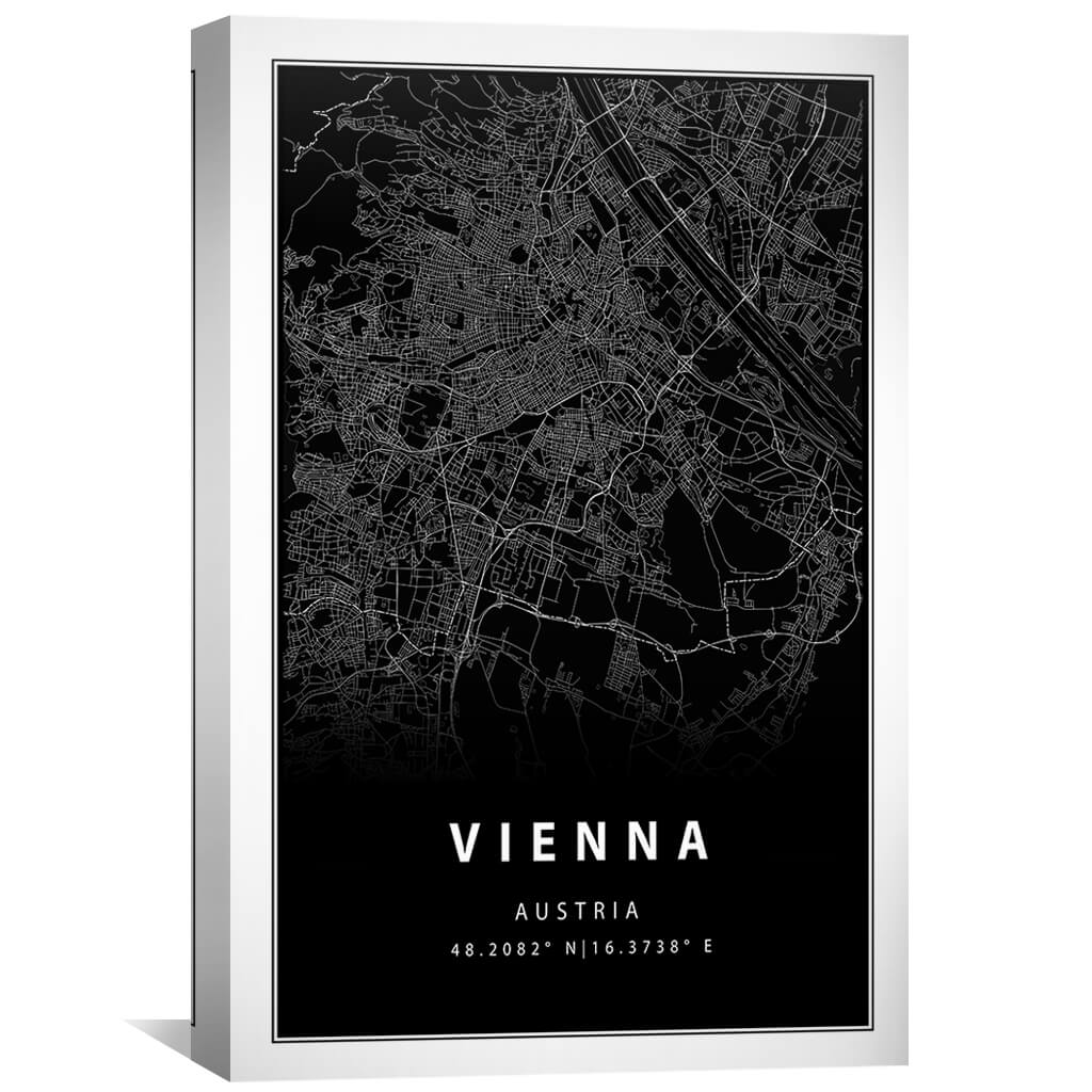 Toile carte noire de Vienne