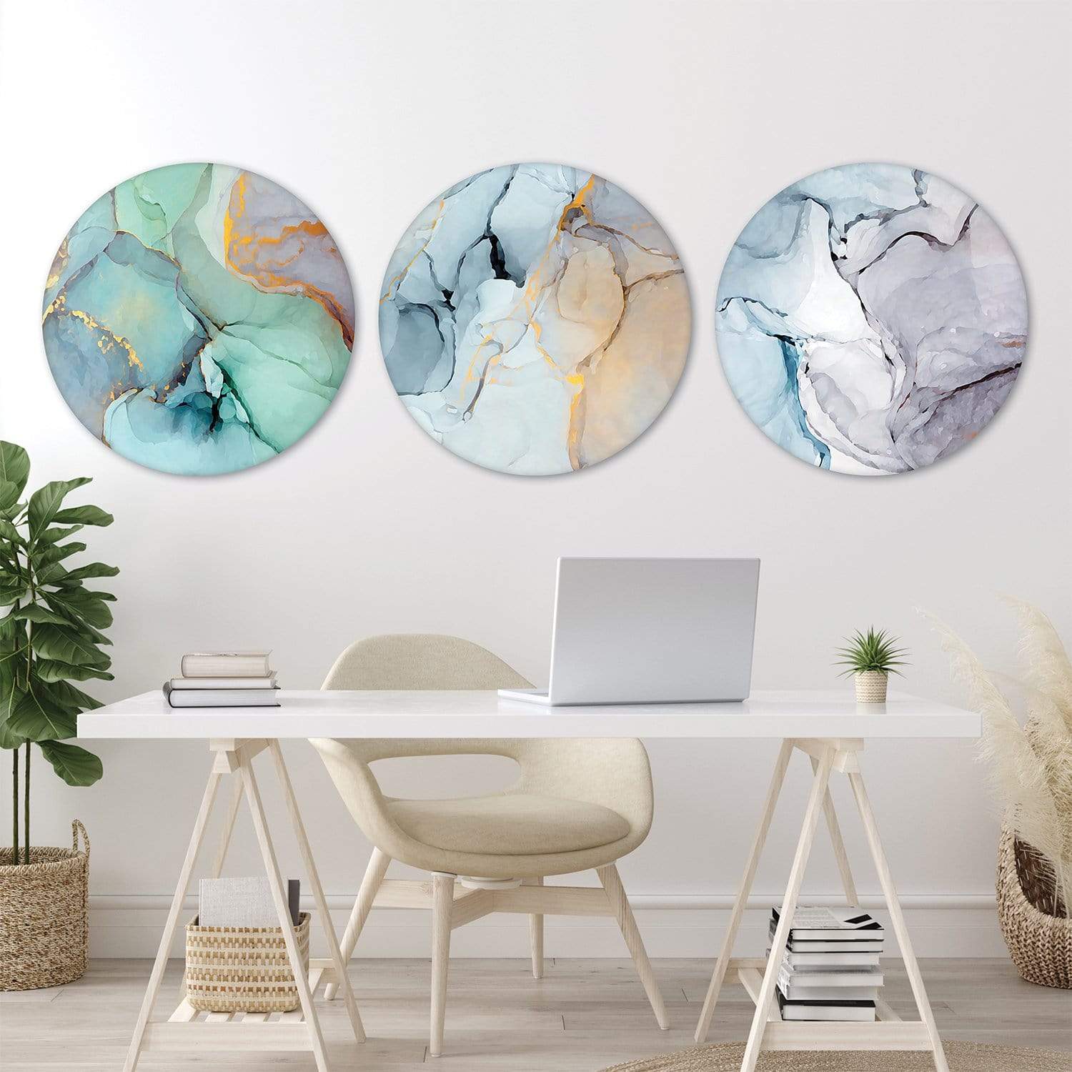 Toile aquarelle douce - Cercle