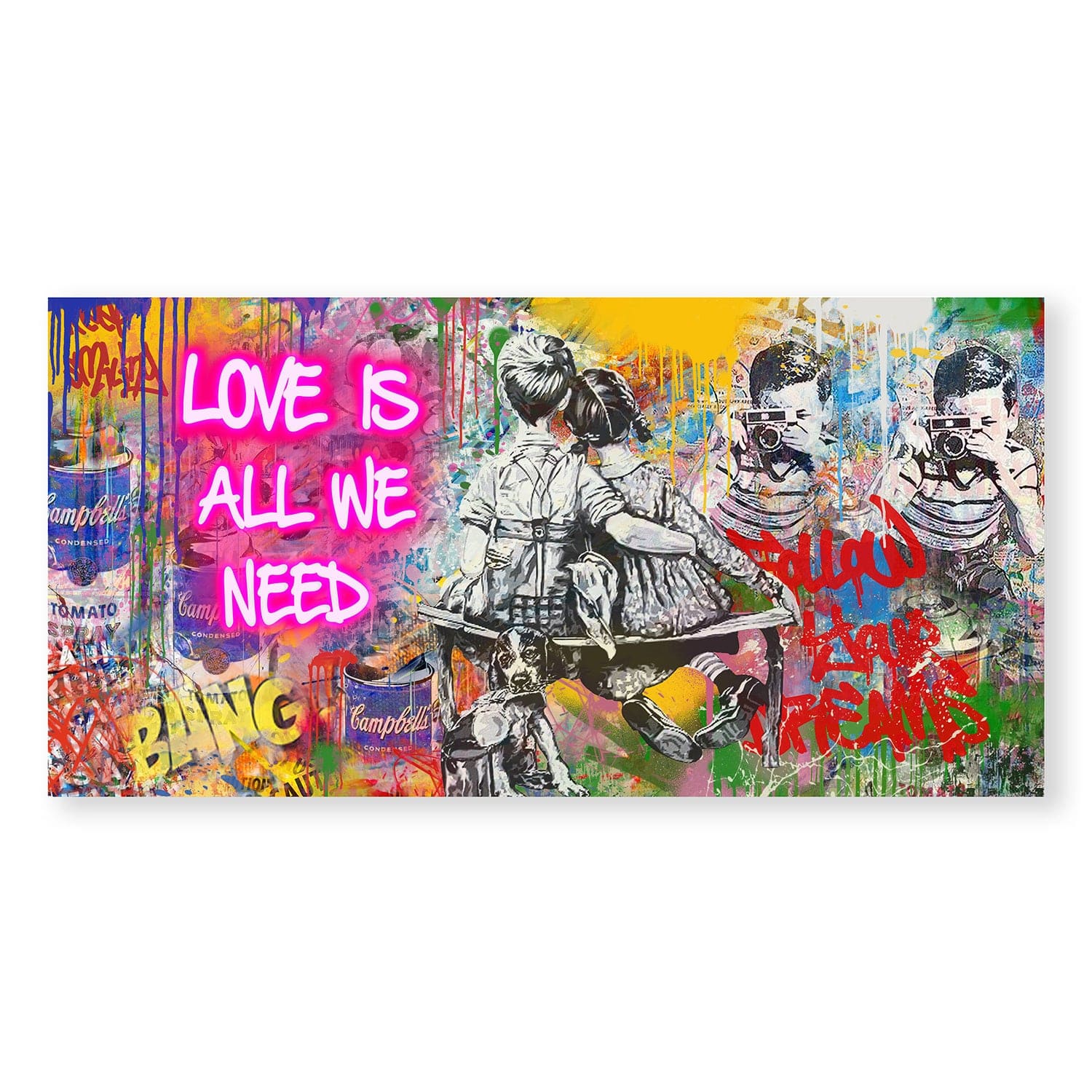 Graffiti-Banksy-Liebe ist alles, was wir brauchen Leinwand