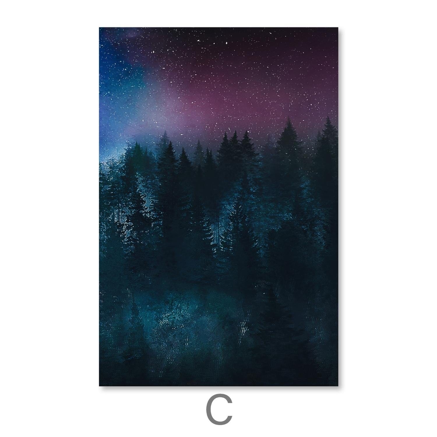 Toile Forêt Ciel Étoilé