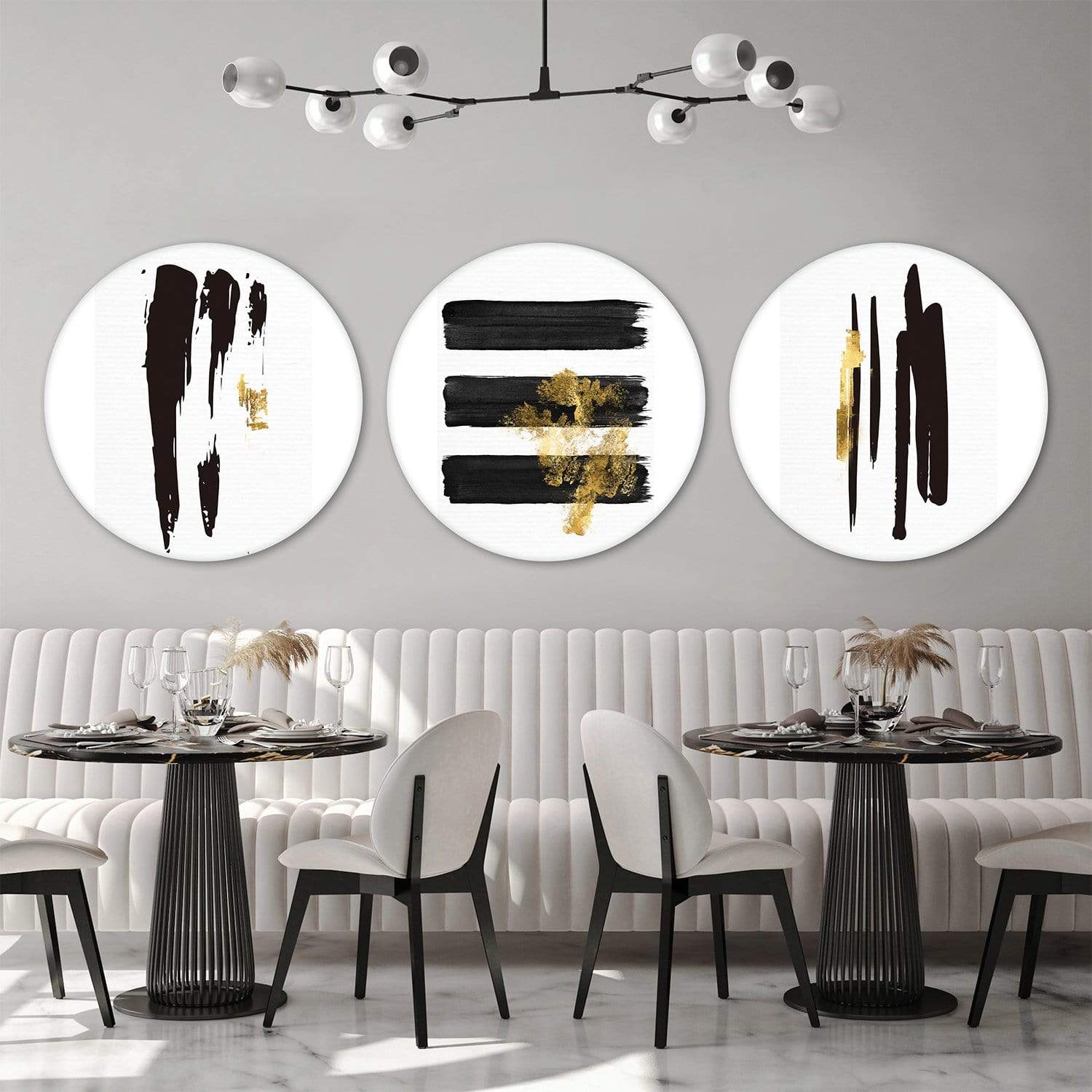 Toile de travail au pinceau noir - Cercle